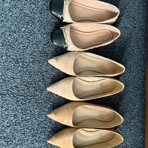 Bundle of three—Aldo Ballet Flats and Sam Edelman Suede and Patent Beige Flats